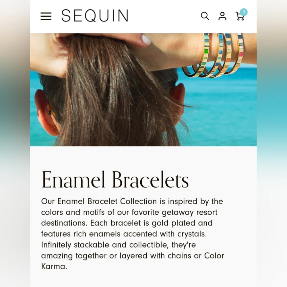 Sequin Elegant Gold and Cream Leaf Bangle